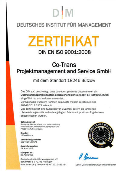 zertifikat 9001:2008